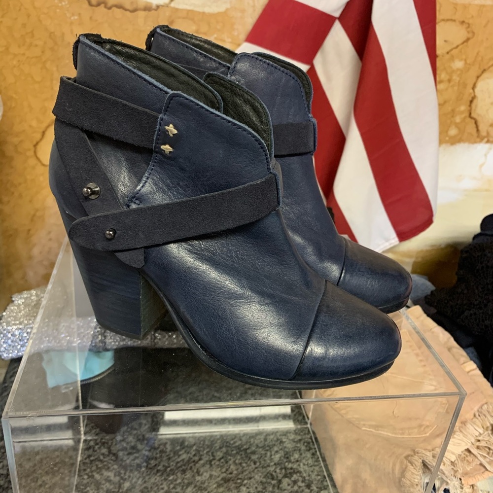 Rag + Bone navy booties